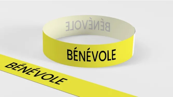 Bracelet papier Tyvek Bénévole