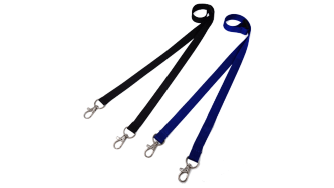 Plain Event Lanyards With A Double Dog Clip