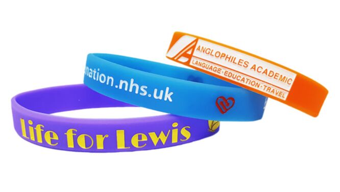 Colour Ink Filled Silicone Wristbands