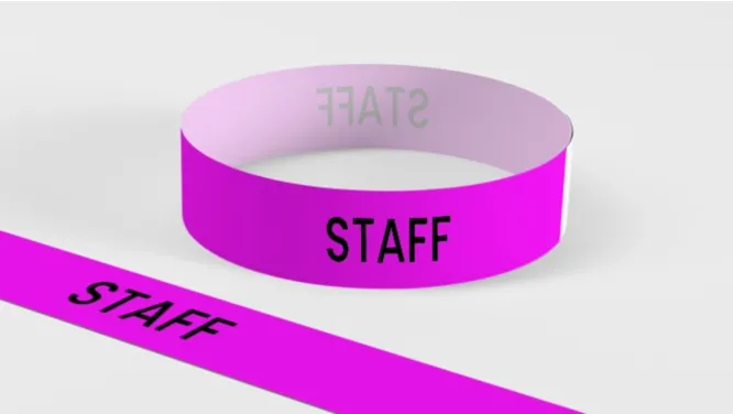 Bracelet papier Tyvek pré-imprimé "STAFF"