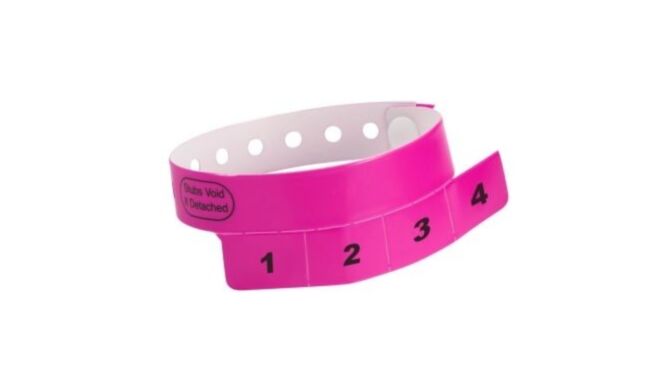 Wristbands with 4 Tear Off Tabs