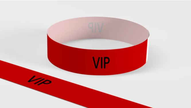Bracelet papier Tyvek pré-imprimé "VIP"