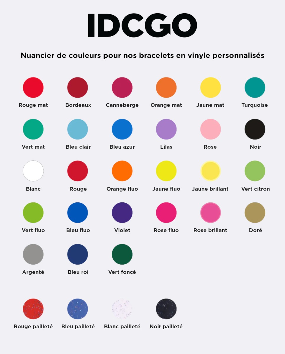 Nuancier de couleurs vinyle.